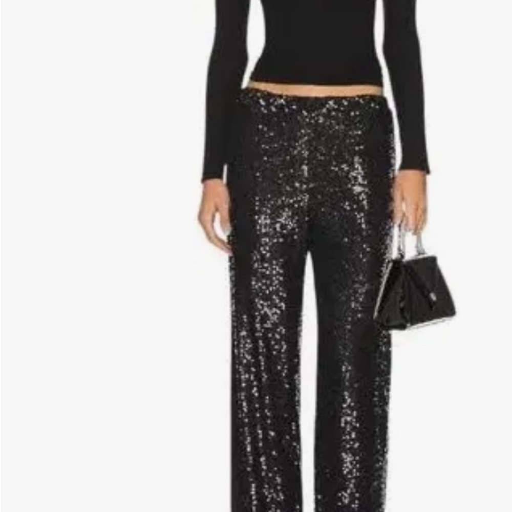 Enza Costa Black Sequin Women's Pants. Size 3 large. - Picture 4 of 4